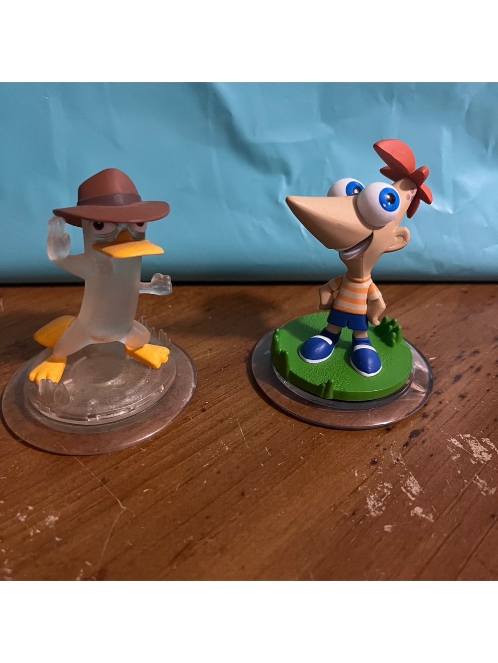 Disney Infinity 1.0 Lot Crystal Agent P Perry Platypus & Phineas Flynn & Ferb
